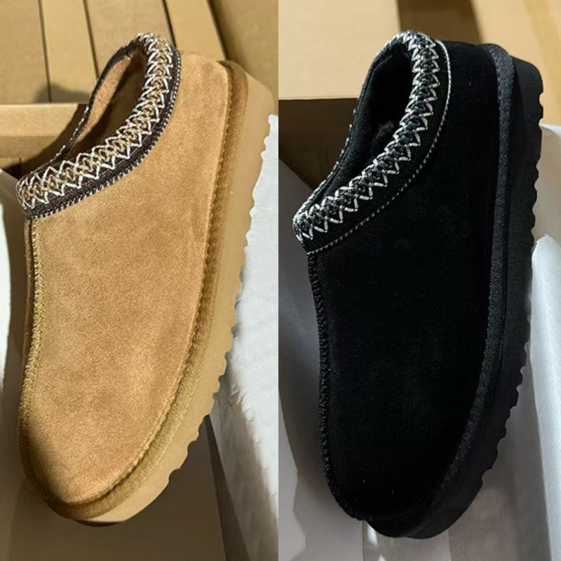 EU35-45 Men Tasman Slippers Women Designer Shearling Mules Free Shipping Tazz Slipper Slides Ultra Mini Boot Chestnut Suede Clogs Winter Warm Backle
