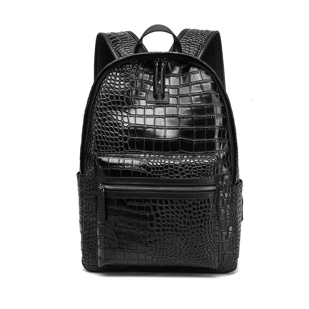 Designer 2026 Korean-style Crocodile-patterned Studded Trendy Luxury Laptop Bag, Student Men's Backpack,