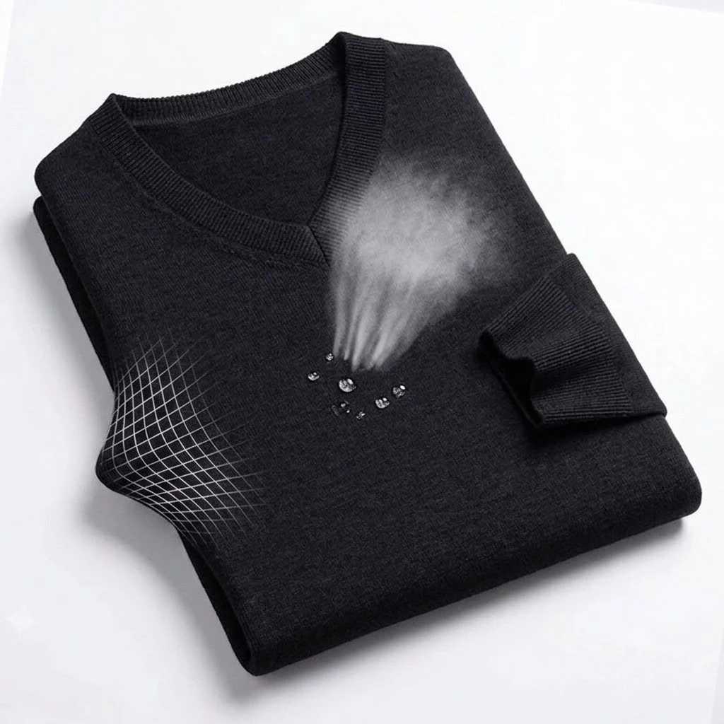 Knitted Autumn Nevk Mens V Sweater Slim Fit Long Slve Anti-pilling Pullover Solid Color Trend Men Strtwear Business M261016
