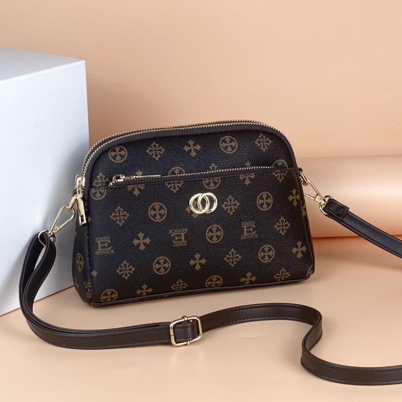 Luxury Brand Designer Bag Guangzhou 2024 New Fashion Multi-Layer Shell Bag, A Large-Capacity Retro Shoulder And Crossbody Bag For Middle-Aged Women