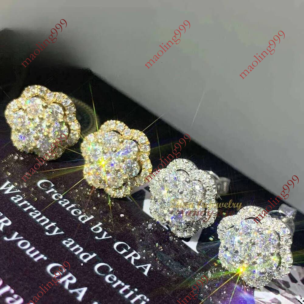Hot Wholesale Unique Small Fancy Shiny 10K Real Gold Dia VVS Moissanite Stud Earrings For Men