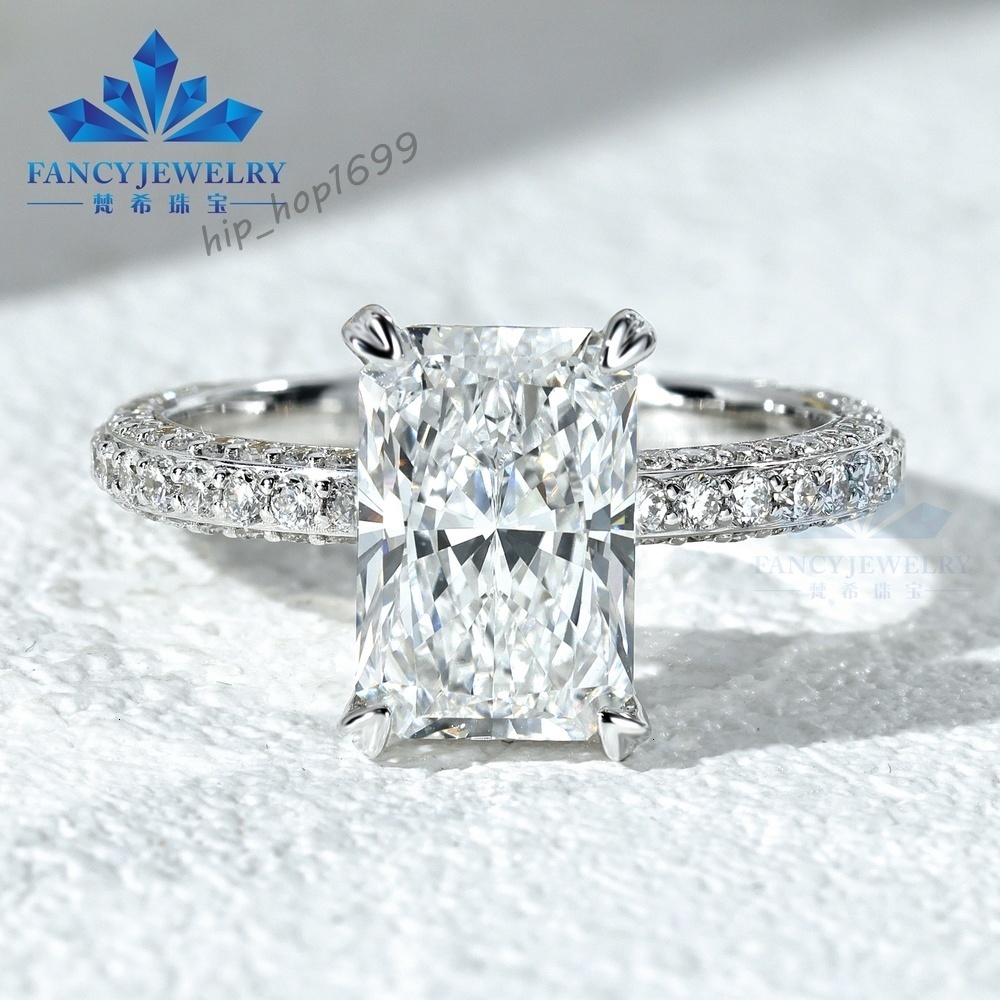 Fine Jewelry 14K 18K Solid Gold IGI Certified Ring Yellow Gold 1CT 2CT 3CT Radiant Cut Laboratory Diamond Ring