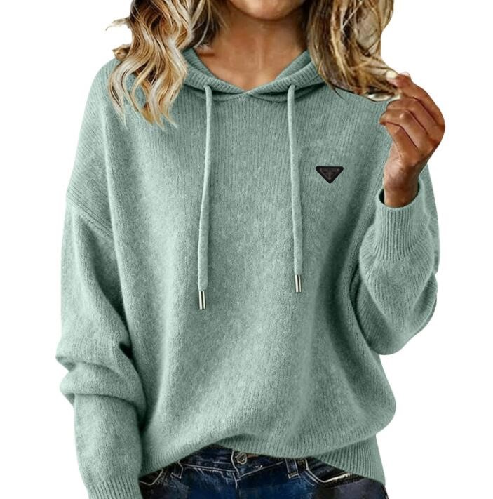 Women Pullover Sweaters Luxury Hooded Jumper Korean Loose Solid Long Sleeve Casual Autumn Knitted Designer Sweaters