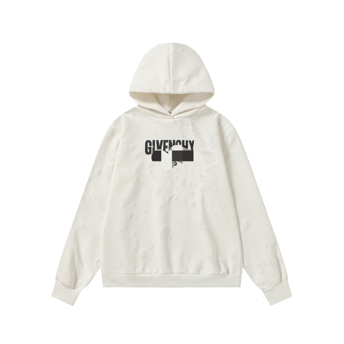 2026 new cross-border Luxury goods distressed sweatshirt, 480g heavyweight, available in designer blue, white, black, red, casual and versatile