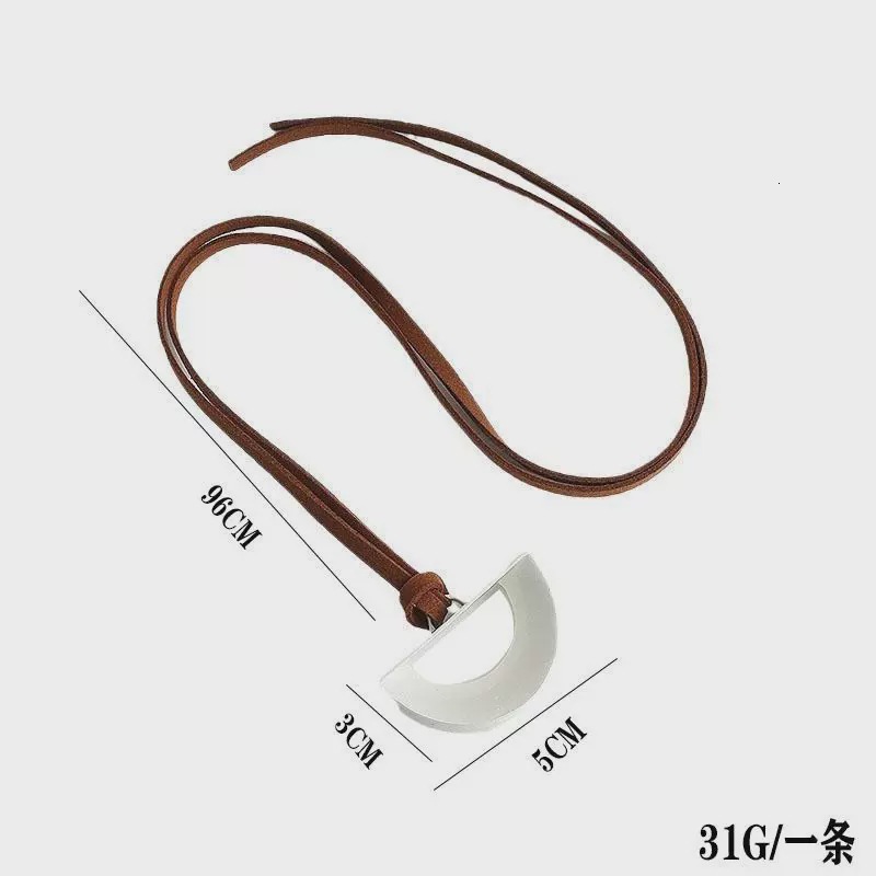 2025 new design matte geometric crescent half-circle necklace black bow long sweater chain
