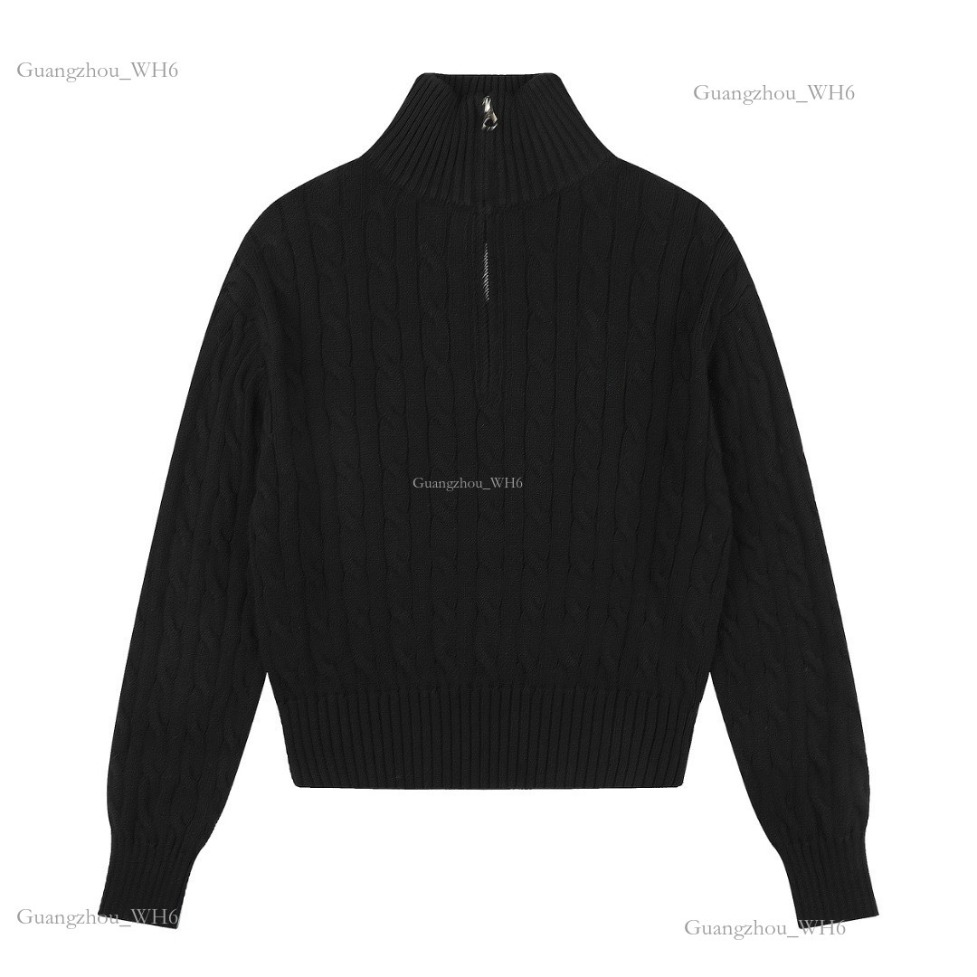 designer sweater women sweater Polo Sweater High Quality Winter knitted sweater half-zip short-style polo shirt stand-up collar women's best-se
