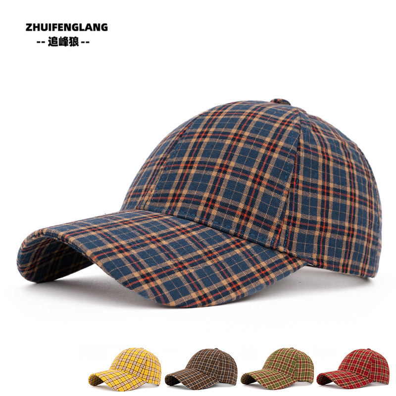 Luxury Cap Brand Designer Hat New British-Style Plaid Baseball Cap For Women, Spring And Autumn, Japanese Style, Face-Slimming, Casual, Versatile, F