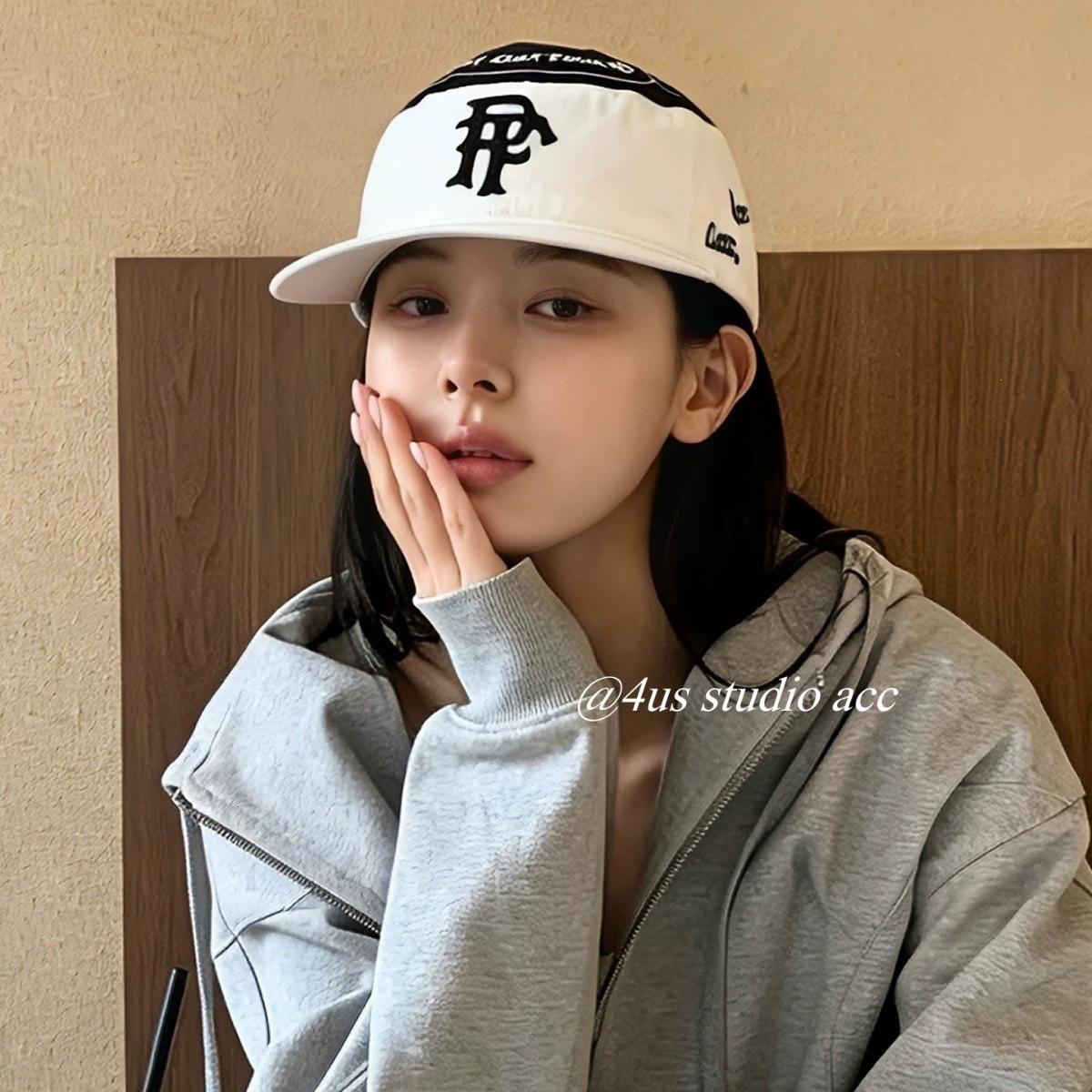 Luxury Cap Brand Designer Hat Luxury Cap Brand Designer Hat Luxury Cap Brand Designer Hat Korean-Style New Niche Color-Blocking Embroidered Flat-Top