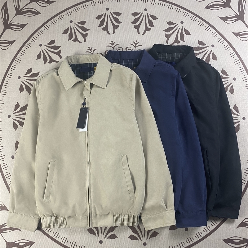 2027 y Men's Jacket Fashion Zipper Classic Embroidery Collar Autumn and Winter Casual Coat 260924