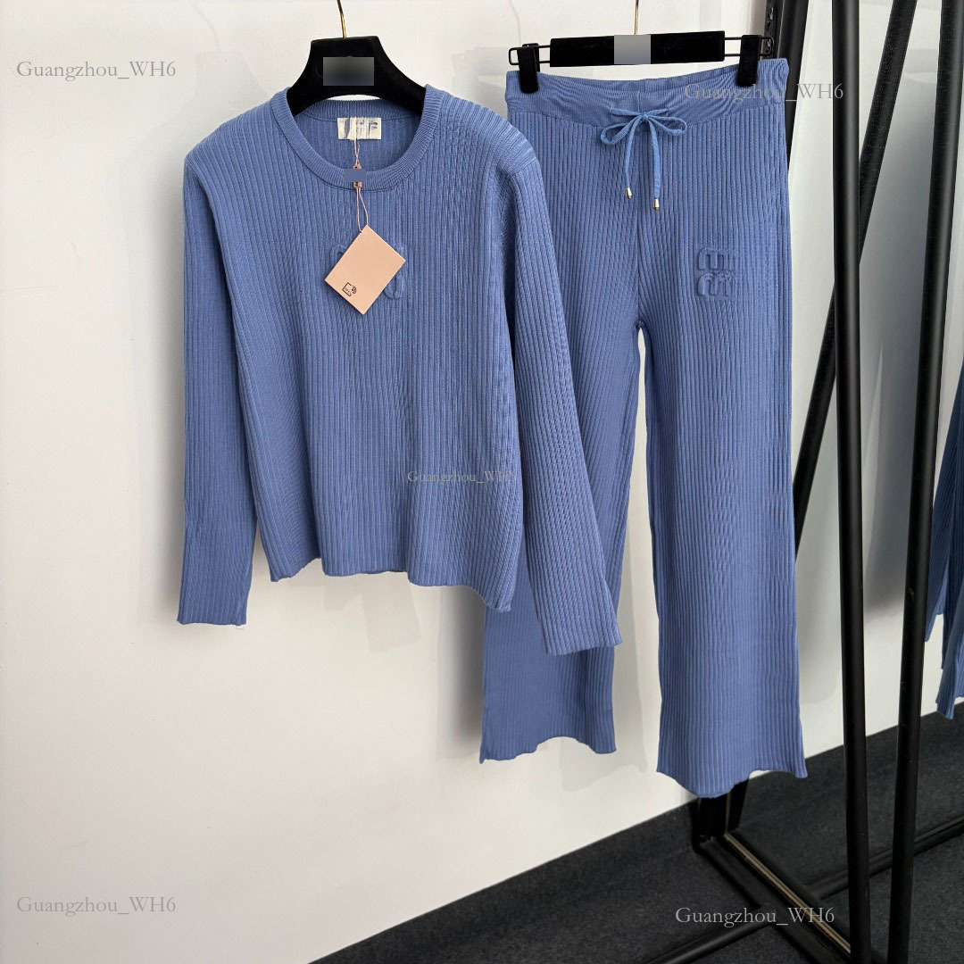 Designer hoodie Set muie Women Clothing Tracksuits High-end Women's New Set Pullover Long-sleeve Knit Sweater with 3D Logo Letters High-waisted