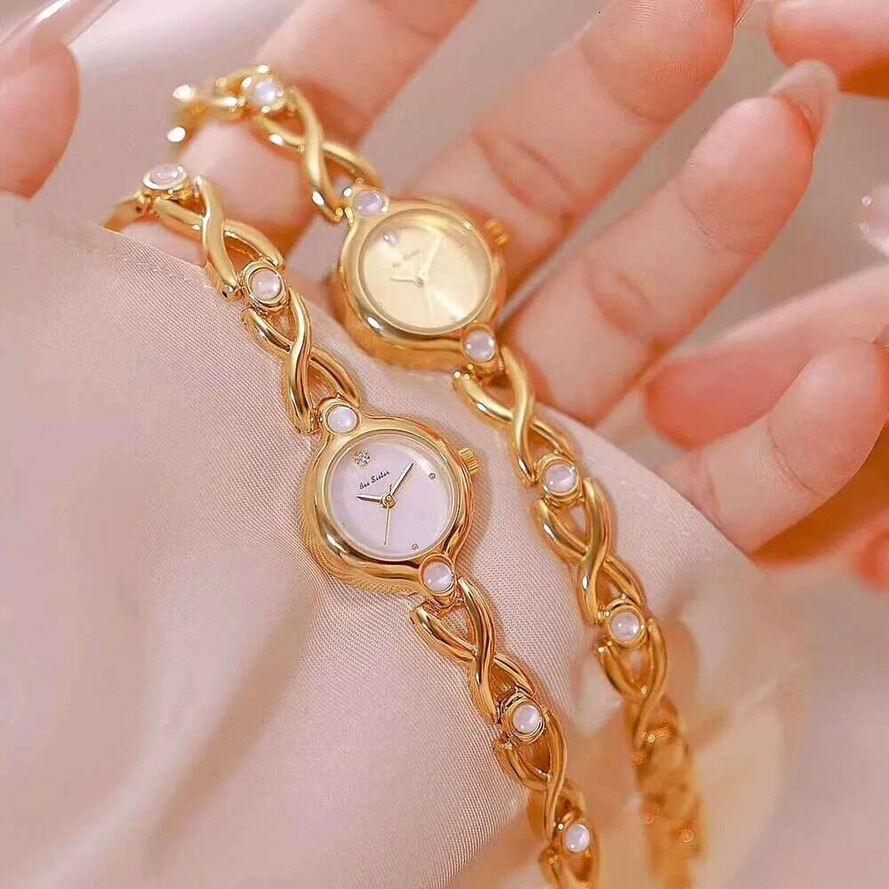 ist Watch Fashionable Simple Women's Small quartz Gold Quartz Watch Japanese And Korean Style Pearl Bracelet Design Ladies ljh654