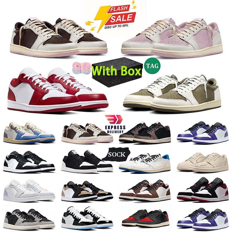 Designer for Men Women 1 Basketball Shoes Sneakers Black Phantom Gym Tropical Pink Court Purple Game Royal Outdoor Sports Trainers Sneaker With Box