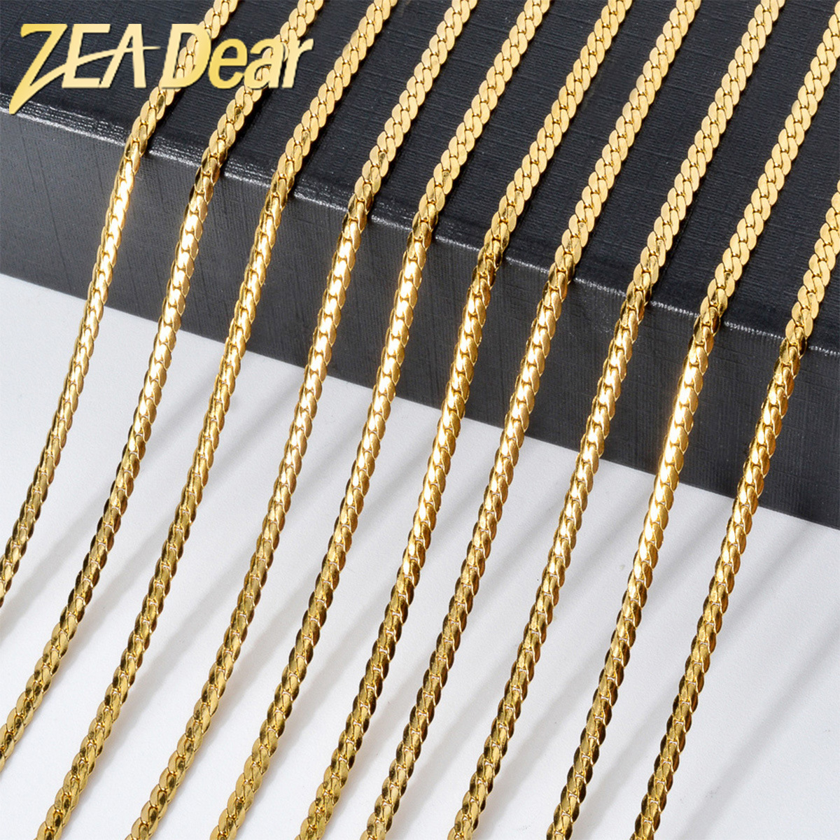 Stainless encrypted embossed NK titanium steel fashion Korean-style unisex jewelry, DIY necklace, wholesale plain chain