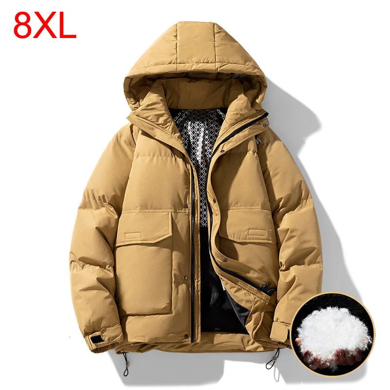 plus size large hooded down jacket men women white duck down jacket winter tides wide bread clothing 7XL 8XL 145KG 261019