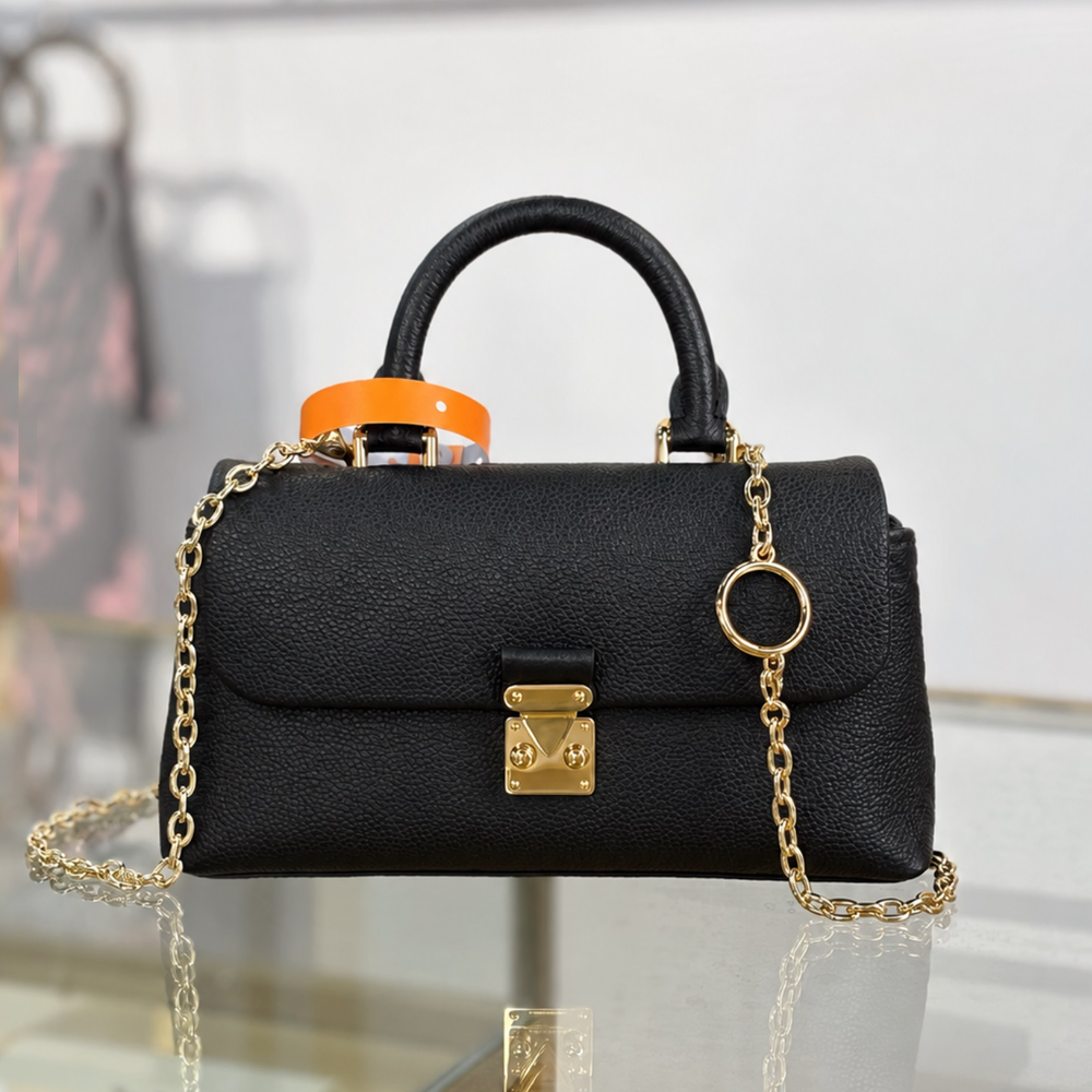 Nano Flap Bag Pebbled Leather Top Handle Lock Chain Shoulder Crossbody Phone Friendly Elegant Date Dinner Top-Tier Designer New Arrival