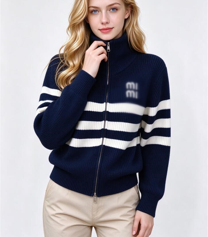 designer Sweaters Zipper Letter Embroidered Turtleneck Knitted Cardigan coat New Korean Lazy Style Loose Top Women's Sweater Jacket