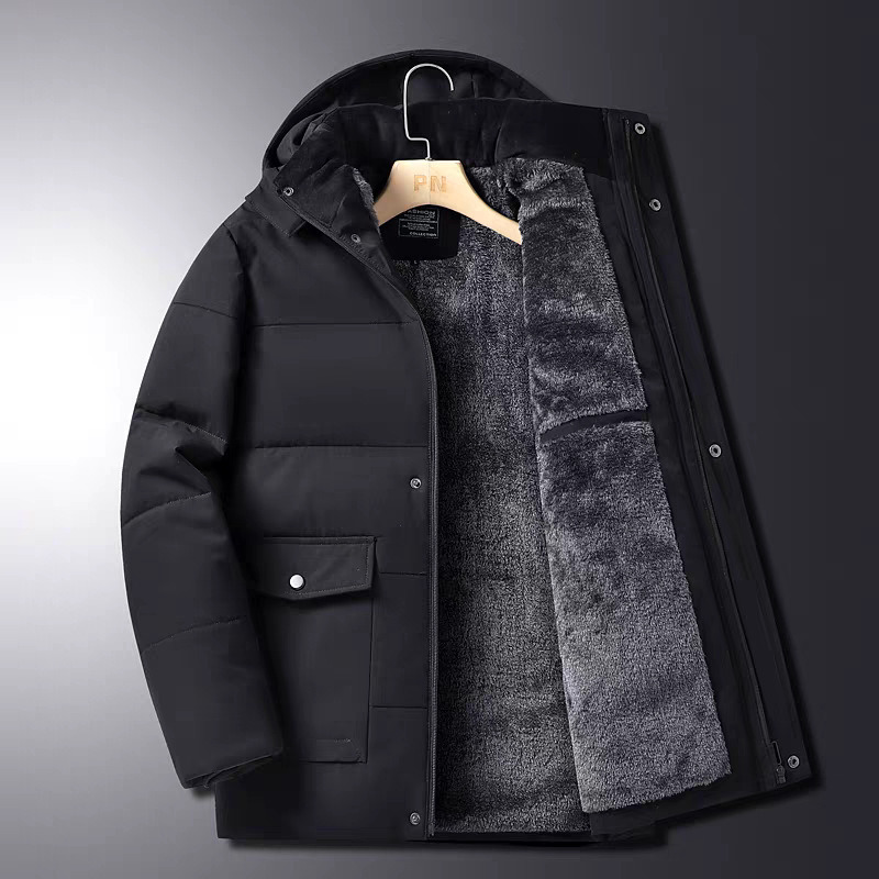 Stand Collar Thick Puffer Coat Thickened Jacket Outerwear Autumn Winter Cold-Proof Cotton Clothing Honglu Men's down cotton coat