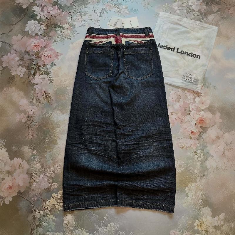 Jean ample taille haute à jambe droite, pantalon en denim bleu épissé, pantalon de style urbain décontracté