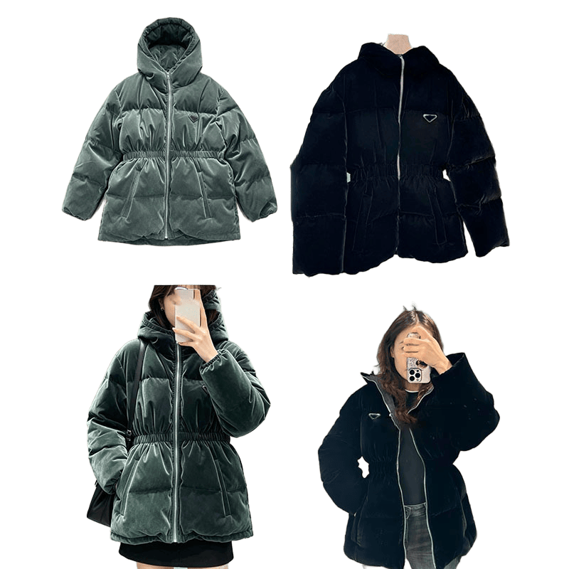 designer autumn and winter new fashion trend retro casual high-quality classic luxury suede drawstring hooded mid length velvet material women'