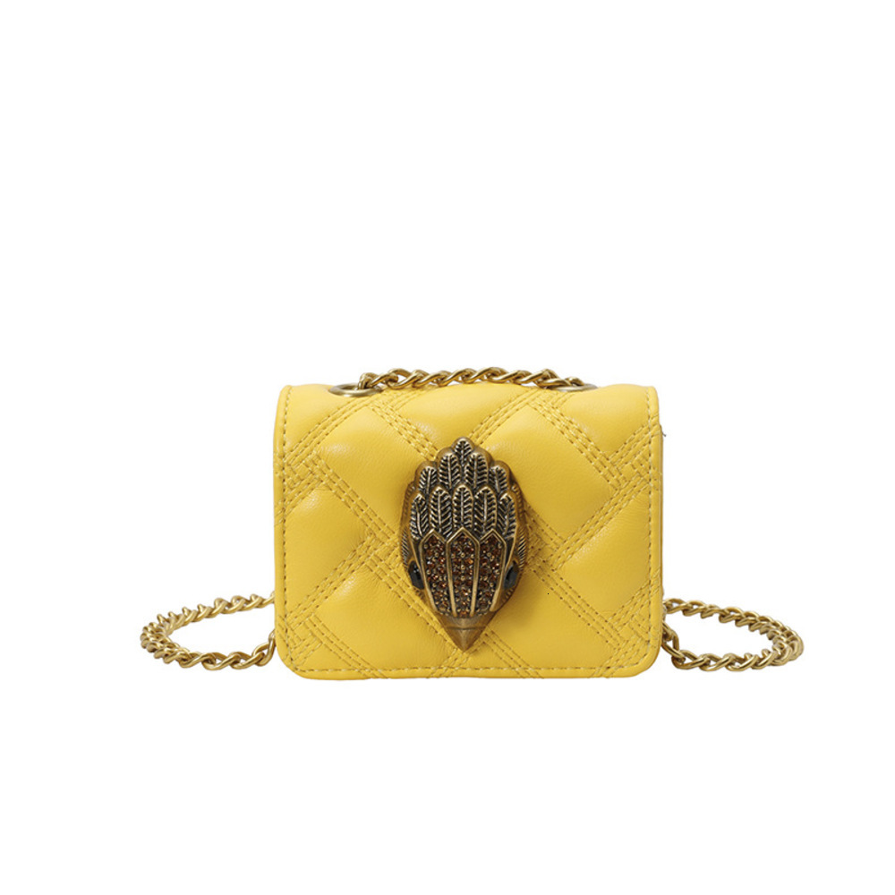 designer cross border new sequin small square bag exquisite eagle head chain bag versatile mini crossbody diamond patterned coin purse for women