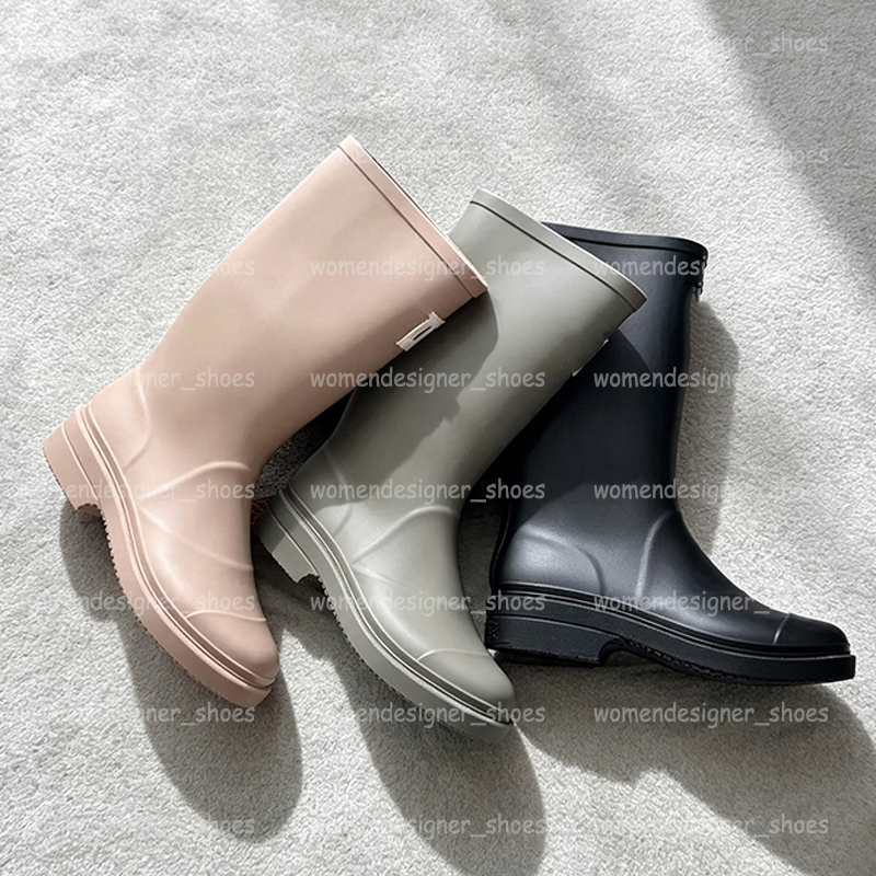 Fashion Women Rainboots Designer Rubber Boot Knee High Waterproof Classic Rain Boots Cowboy Booties Fall Winter Outdoor Footwear Water Shoes