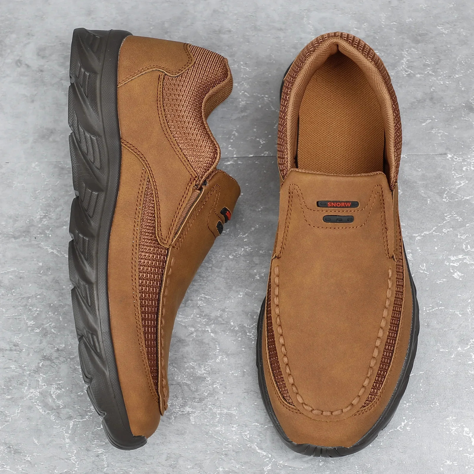 Men Leather Casual Shoes Breathable Loafers Men Sneakers 2024 Male Comfortable Leather Flat Footwear Sneakers Men Shoes 261019