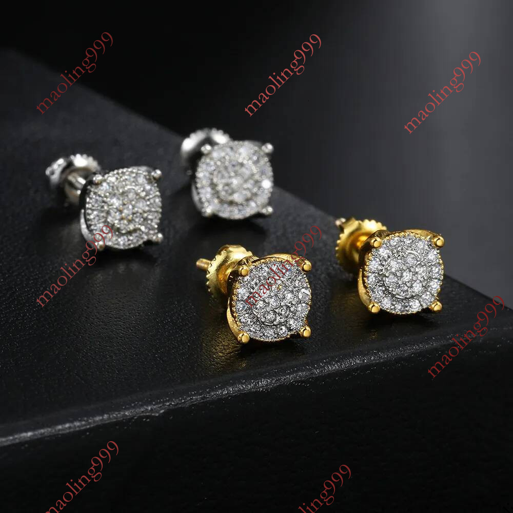 Boucles d'oreilles Hip Hop en fil personnalisé pour Couple, même Style, plein de diamants, Zircon, accessoires populaires, vente en gros