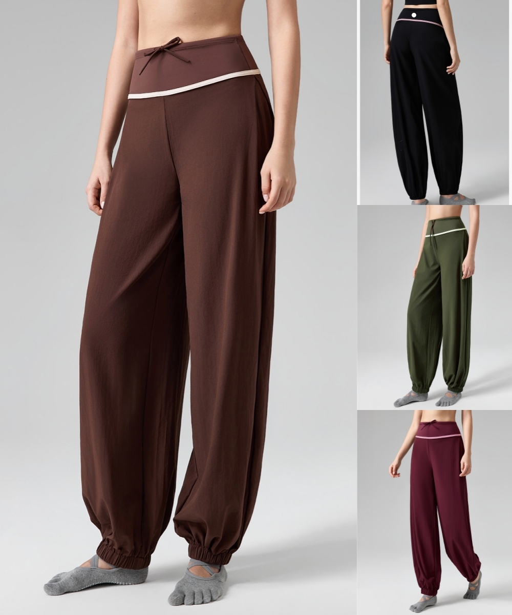 L6704 New Arrival Color-Blocked Women's Slim-Fit Loose-Fit Casual Bell-Bottom Pants for Running Fitness and Yoga