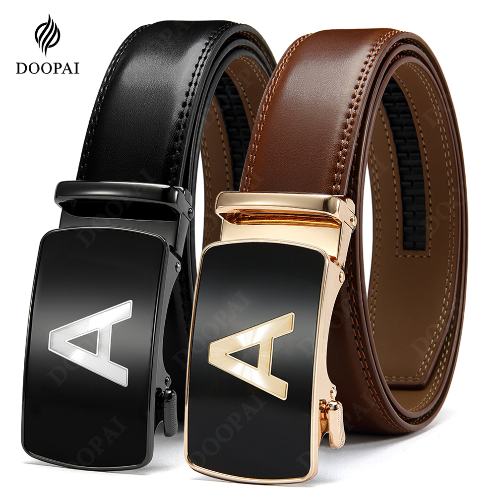 Men's Automatic High Quality Cowhide Women Genuine Luxury Leather Belt for Men Strap Letter Business Male 26Y1019