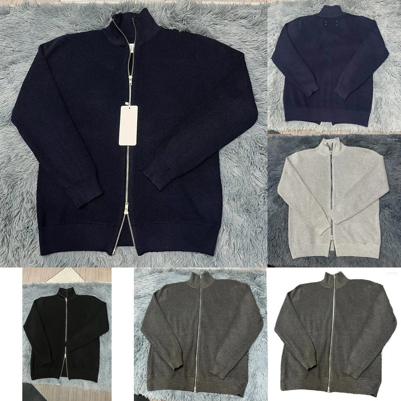 Men's Sweaters Autumn Winter Men Loose Casual Knit Sweater Zipper Semi High Neck Long Sleeve Cardigan Lazy Comfortable Warm Fashion Top