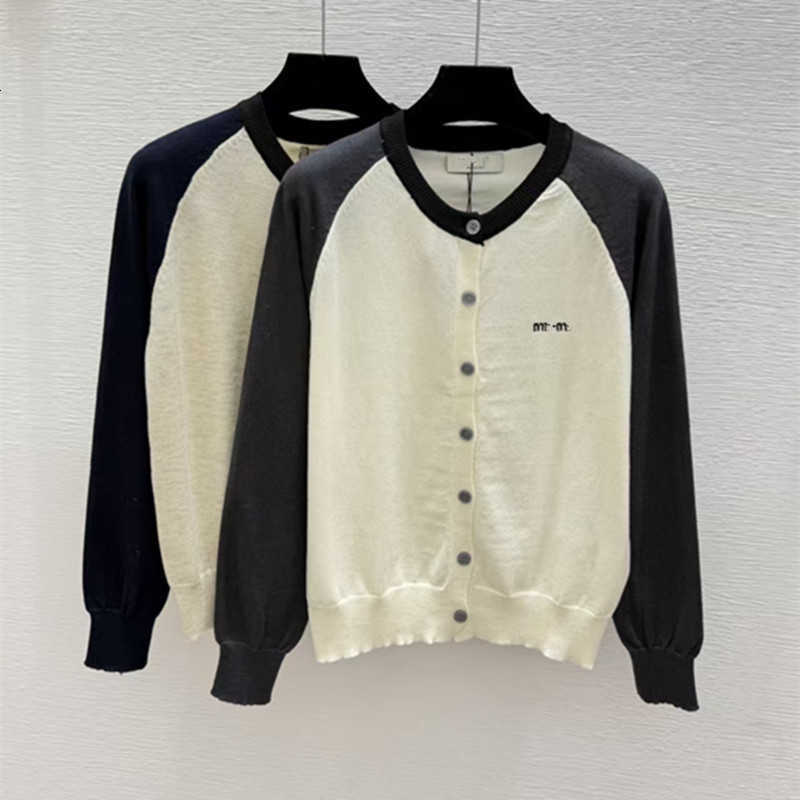 Women's Knits & Tees designer woman M26 autumn new versatile, casual, long-sleeved patchwork cardigan sweater