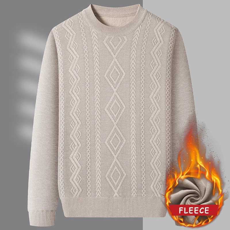 Men Mock Neck Casual Sweater Knitted Pullover Solid Color Warm Regular Fit Sweater Pullovers Mens Sweatwear M261016