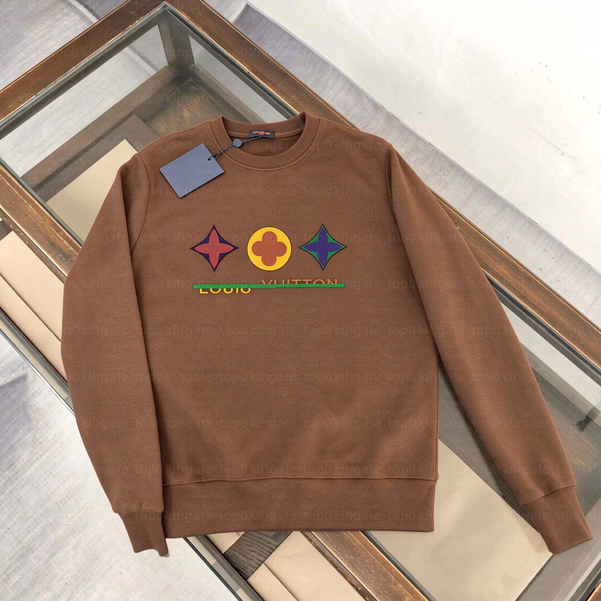 Men Crew Neck Sweatshirt Colorful Floral Print Casual Streetwear Pullover Long Sleeve Luxury Top Autumn Winter 10 Colors