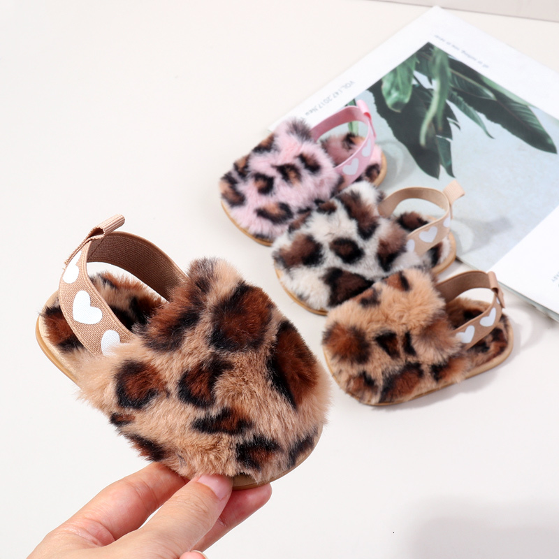 Winter Baby Plush Toe Soft Slippers Spring and Autumn Girls Boys Indoor Walking Fashion Leopard Point Toddler Infant Shoes J261019