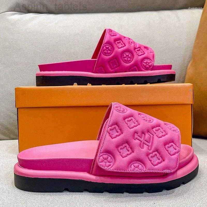 Slippers Slippers Ladies Magic Sticker Flat 2026 Summer Designer For Women Elegant Home Outdoor Sandals And D261019