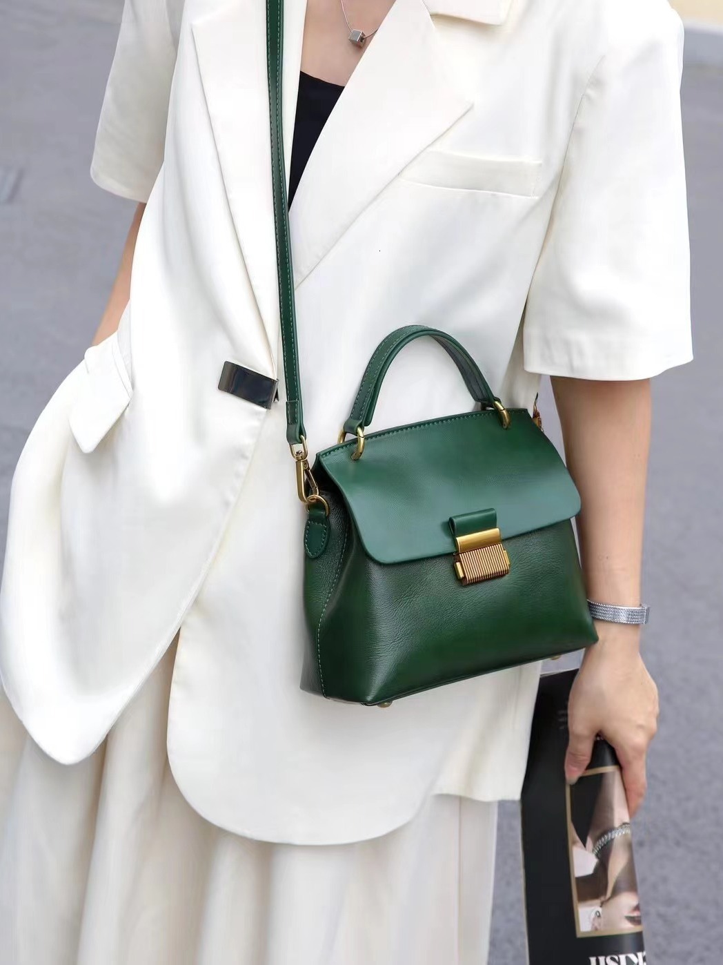 Exclusive Handbag Fashion Crossbody For Women Genuine Leather S Wholesale Vegetable Tanned Cowhide Bag Practical KABAHEBINGJUE
