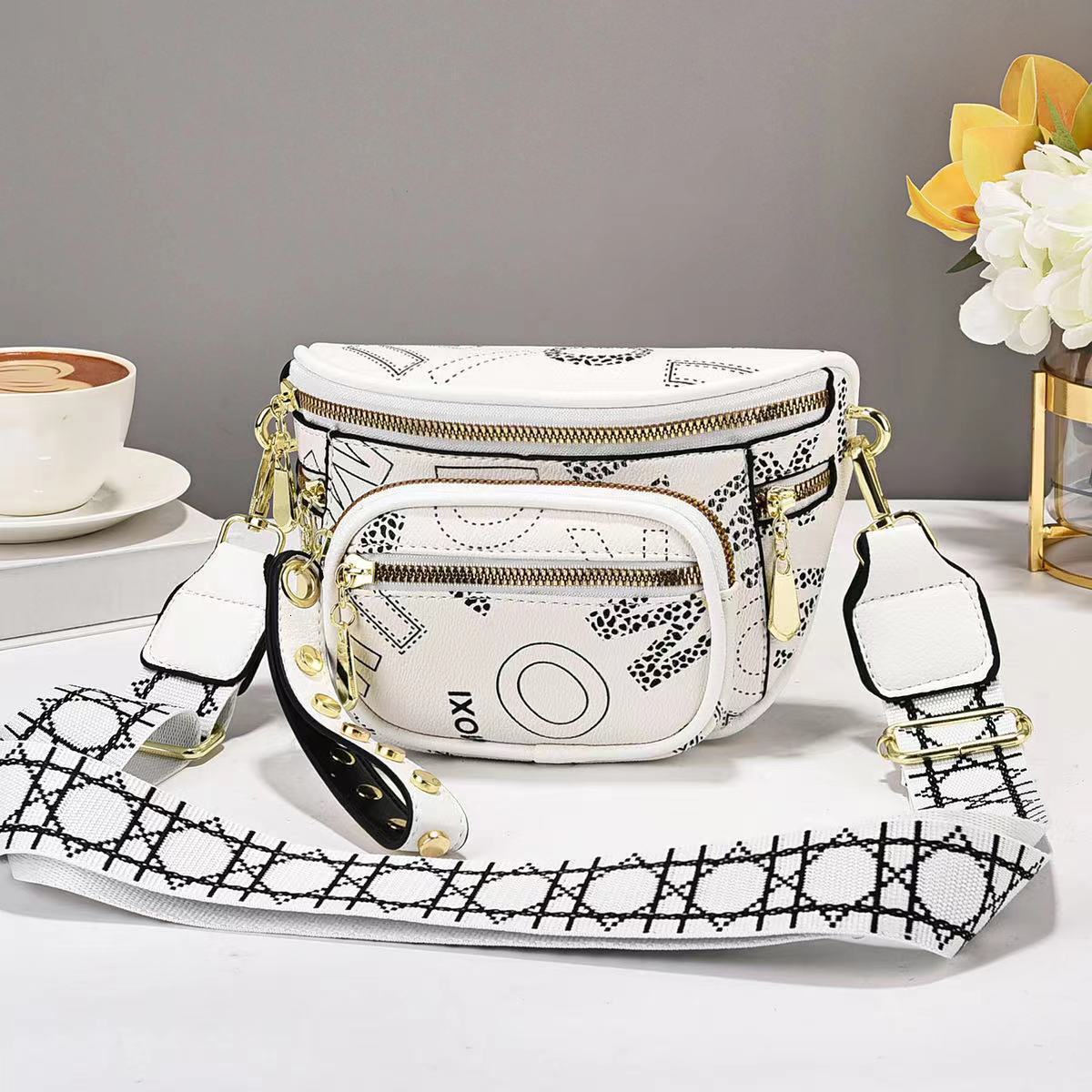 Luxury Brand Designer Bag 2026 New Stylish Printed Women's Waist Bag, Multi-Functional, Large Capacity, Suitable For Commuting, With Wide Shoul