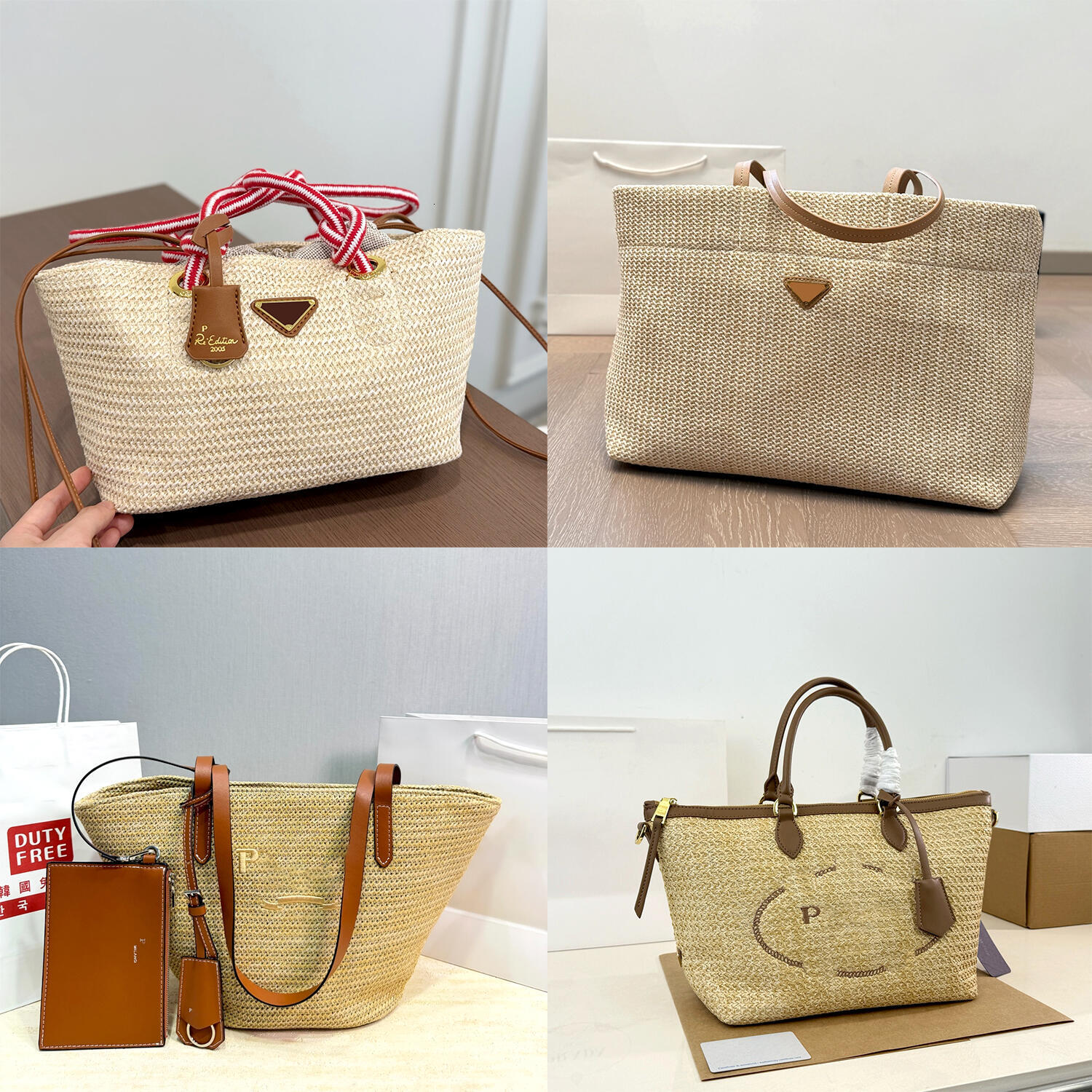 the tote Beach bag Summer Straw Woven Handbag travel Bucket Underarm Bags luxurys Vacation Women Hobo Designer Shoulder Raffia Large Capacity Bag cr