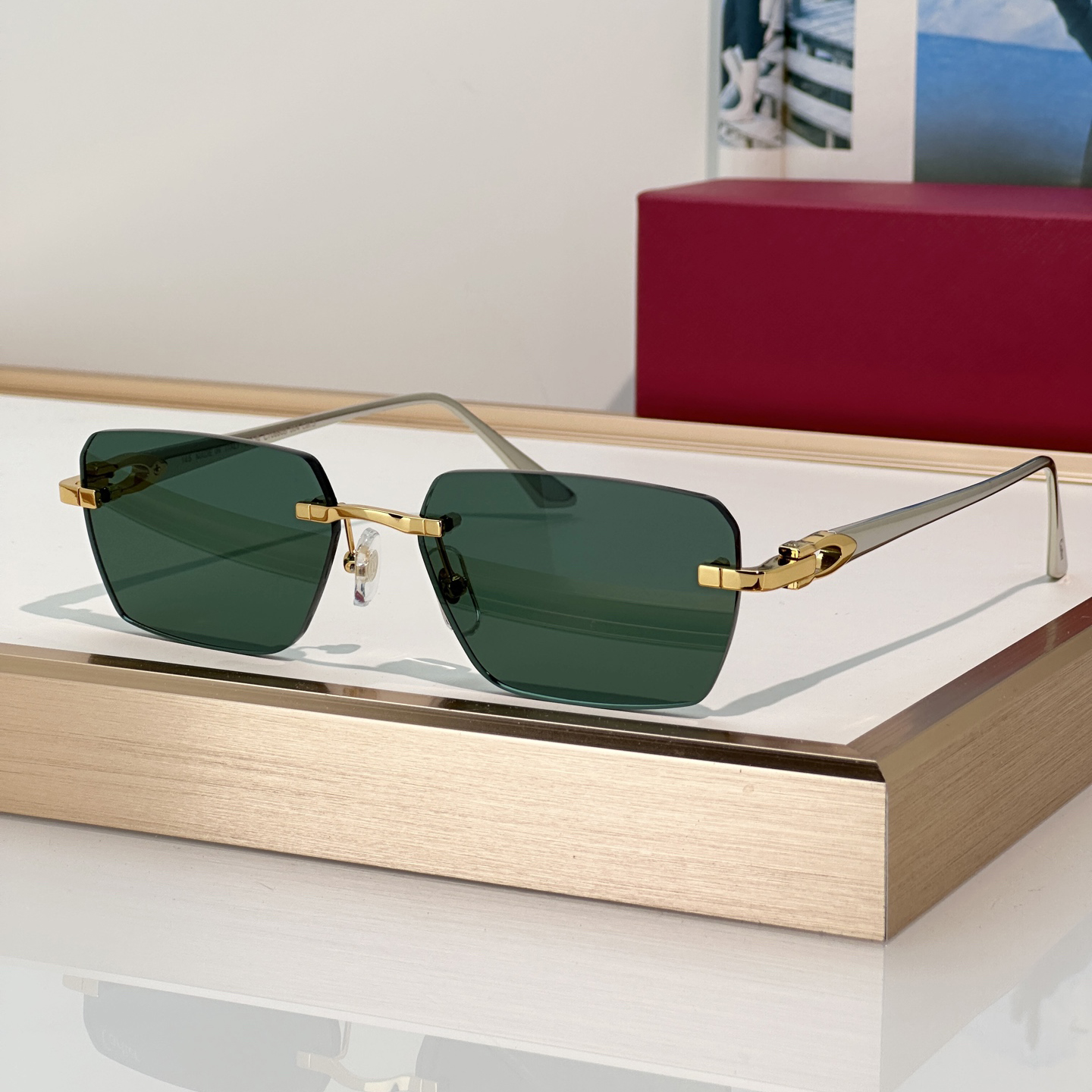 Sunglasses For Men Women Designer 0661 Summer Fashion Outdoor Leisure Beach Hip Hop Style Anti-Ultraviolet Plate Square Frameless CR39 UV400 Eyeglas