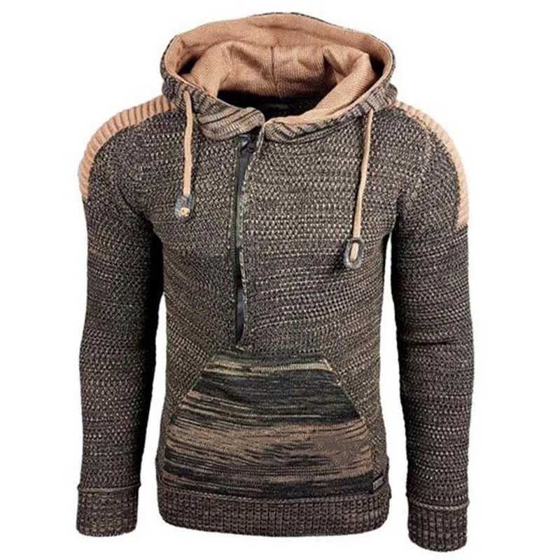Winter Men's Oversized Sweater Autumn Casual Hooded Sweaters Pullover Men Full Slve Knitted Sweater Men Strtwear Pull Homme M261016