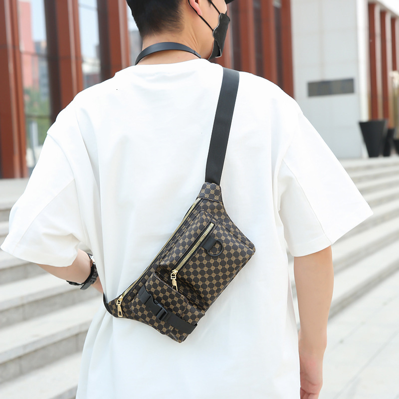 Luxury Brand Designer Bag New Trendy Street Waist Fashion Small Chest Crossbody Phone Korean Style Single Shoulder Men's Bag Luxury Brand Desig