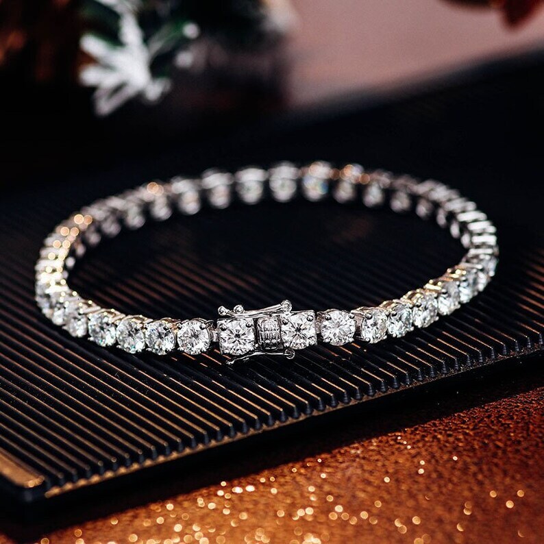 2mm/3mm/4mm Fine Bracelets Tennis Bracelet Men Female 925 Silver D Color VVS Moissanite Tennis Bracelet