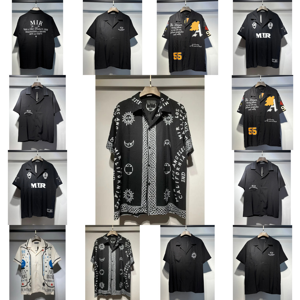 Men's Shirt Casual Printed Short Sleeve ShirtTrendy American Style Loose Fit Top Summer Fashion Designer T Shirts Trendy brand Shirt