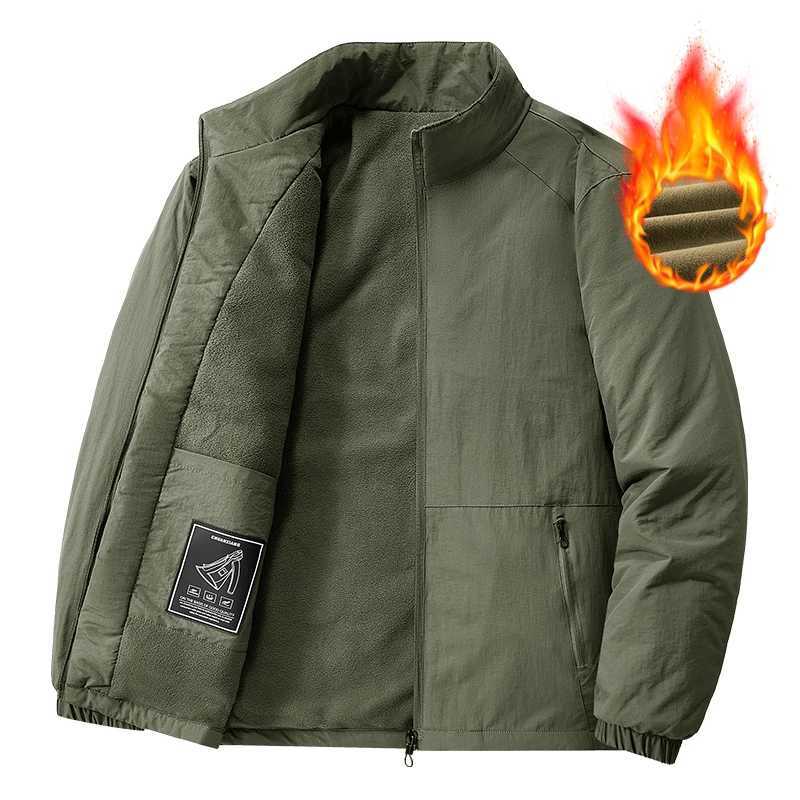 Men Outdoor Jacket Autumn Thick Warm Fleece Lined Winter Jacket Sports Hiking Camping Windbreaker Spring Oversized Outwear Coat T261019