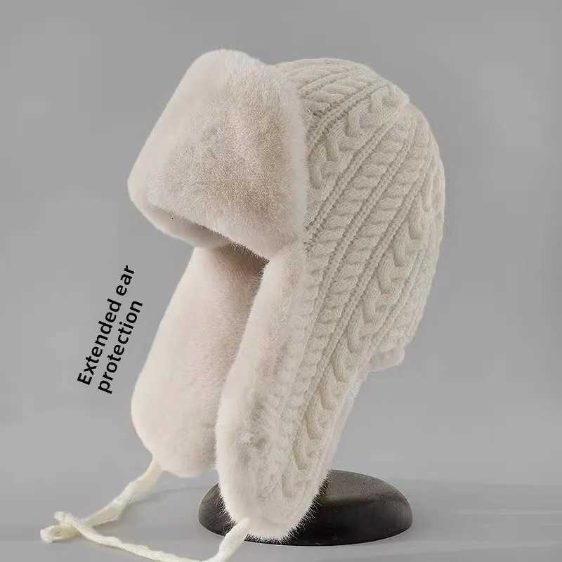 Beanie/Skull Caps Women's Knit Hat with Extended Ear Flaps - Windproof Winter Cap for Cycling Korean Style Thickened Tie-Fastened Design Q26101