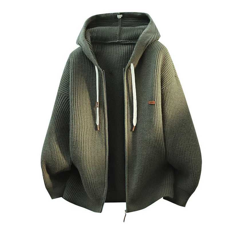 Cardigans New Fashion Men Hooded Sweatercoats Quty Male Casual Knitwear Cardigans Spring Autumn Outwear Loose Sweaters 4XL M261016