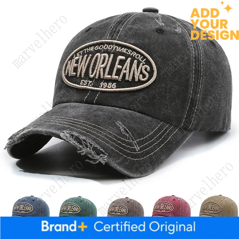 Washed Versatile Distressed Men S Fashion Baseball With Letter Embroidery Retro Casual Soft Top Duckbill Cap For Women Summer Style
