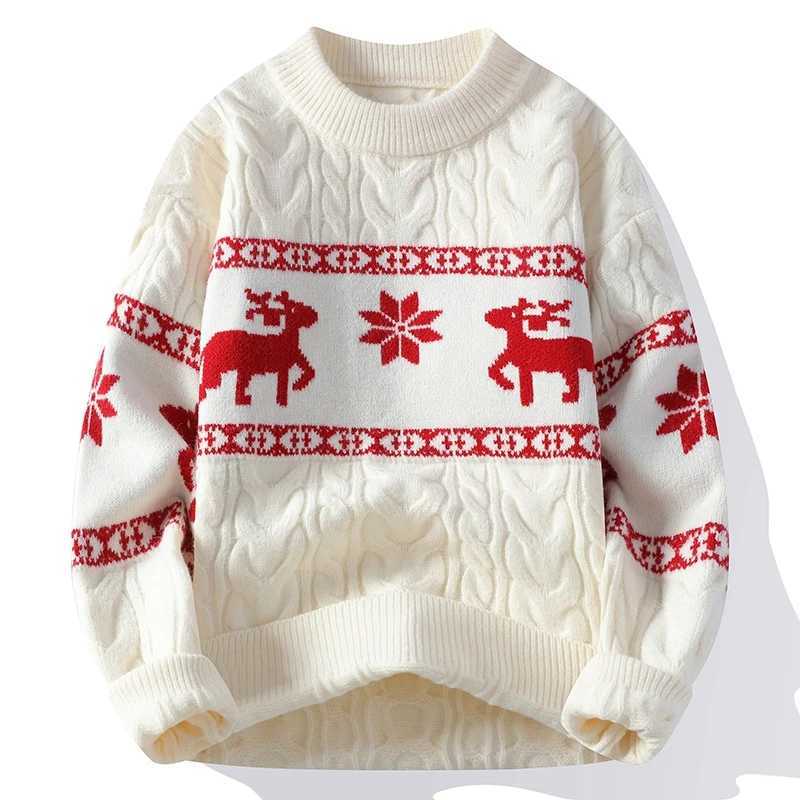 2024 Winter Sweater New High End Luxury Cashmere Sweater Men Thick Warm Mens Sweaters With Deer Korean Harajuku Christmas Jumper T261019