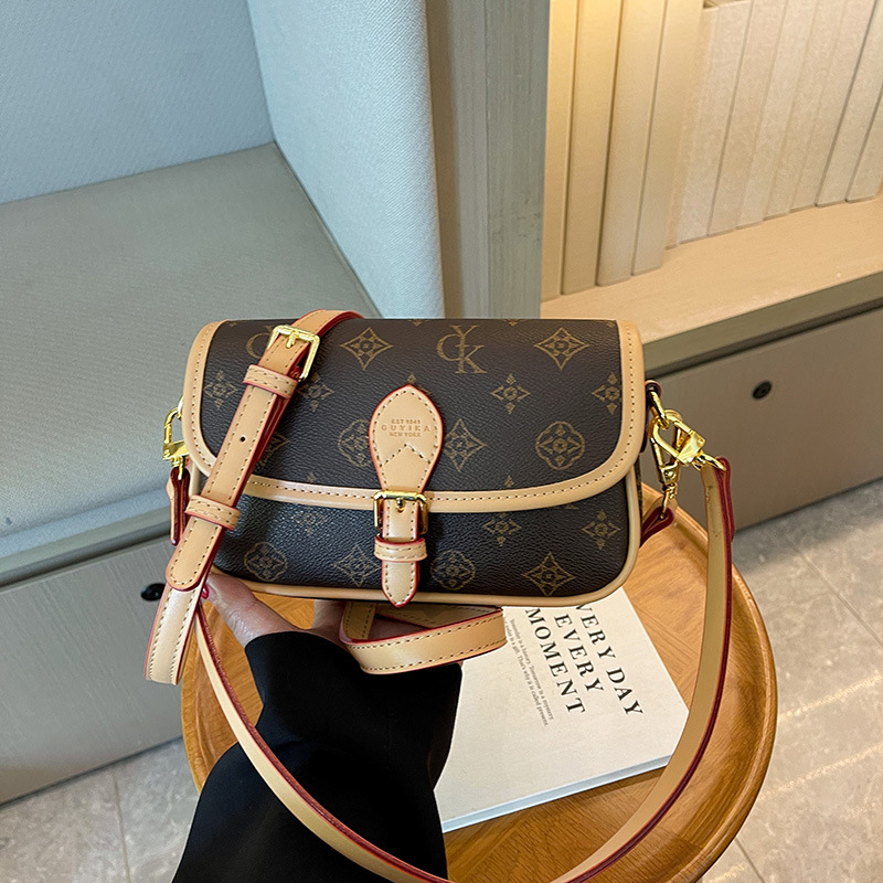 Women Crossbody Bag PU Vintage Half Moon Tie Dye Small Nylon Hasp Soft Hollow Out Single Computer Interlayer Open Pocket Fur Sports Valentine Day Fa