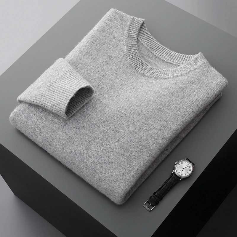 And Men's Wool Sweater Autumn Winter New Round Neck Loose Solid Color Winter Thickening Bottoming Shirt M261016
